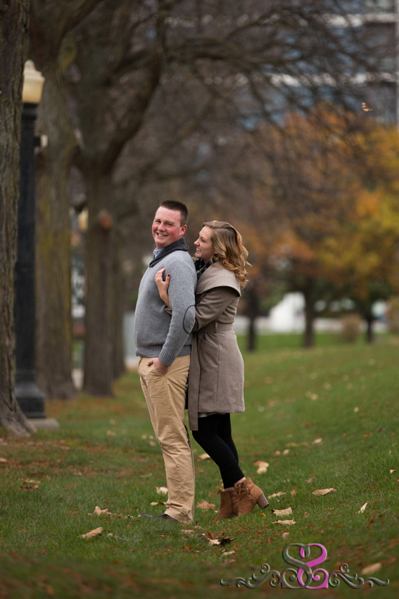 chilly fall downtown engagement session