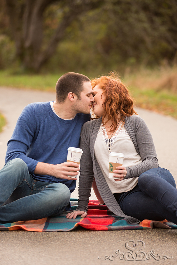 colorful fall engagement at prairie wolf