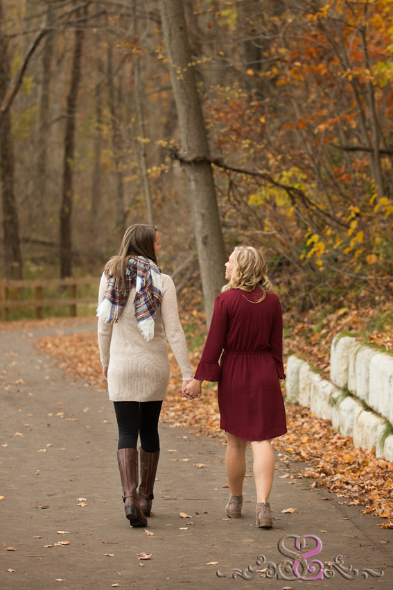 Same Sex Cozy Fall Engagement at Grand Ravines