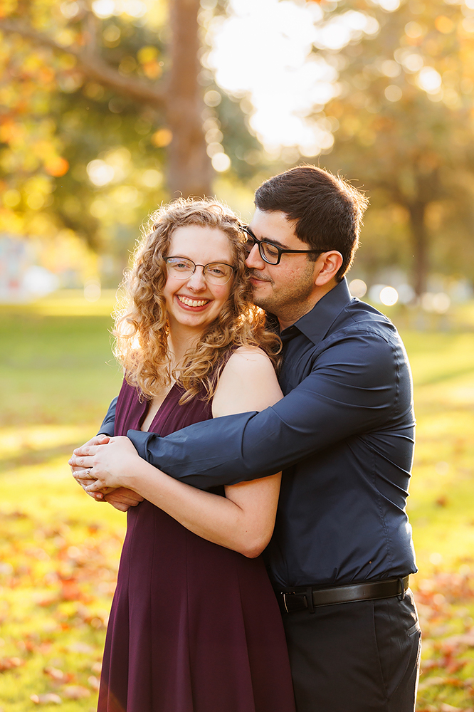 Milham Park colorful fall engagement