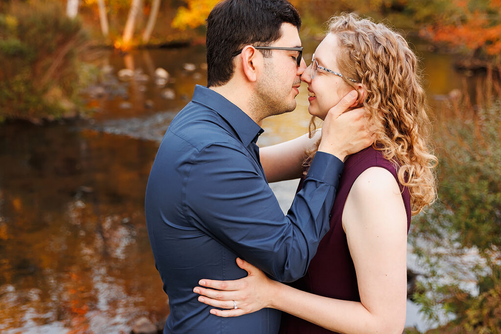 Milham Park colorful fall engagement