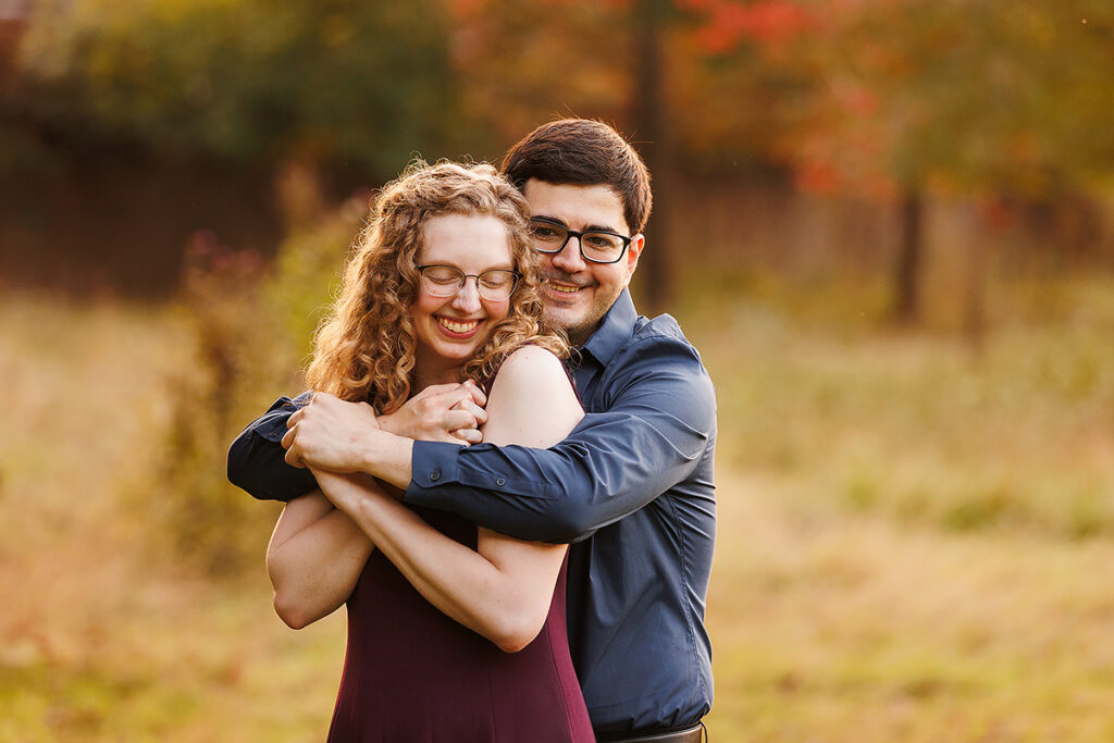 Milham Park colorful fall engagement