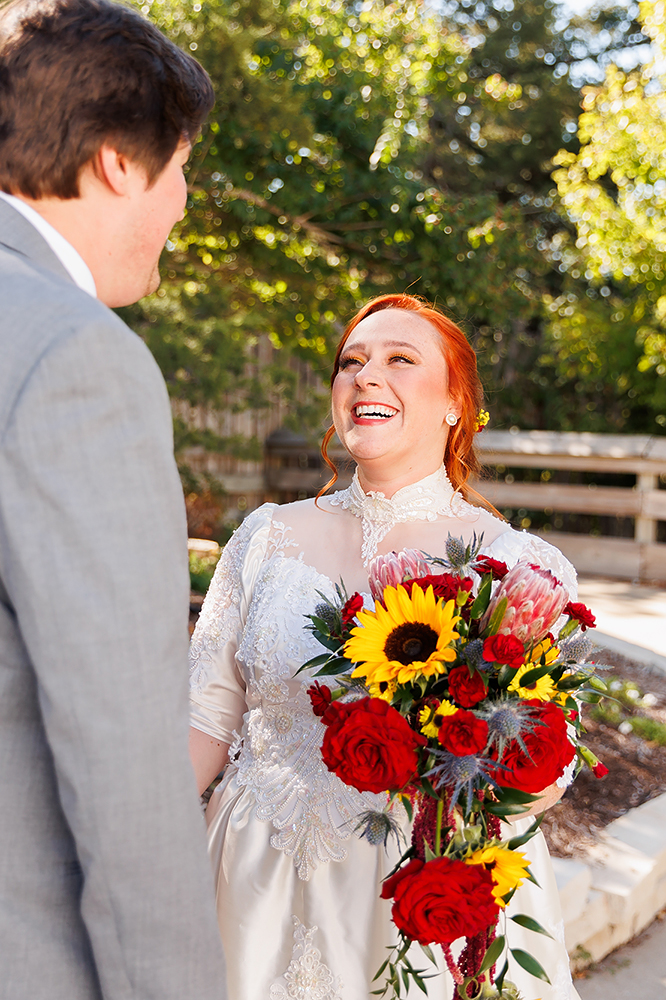 bright fall wedding at the zoo