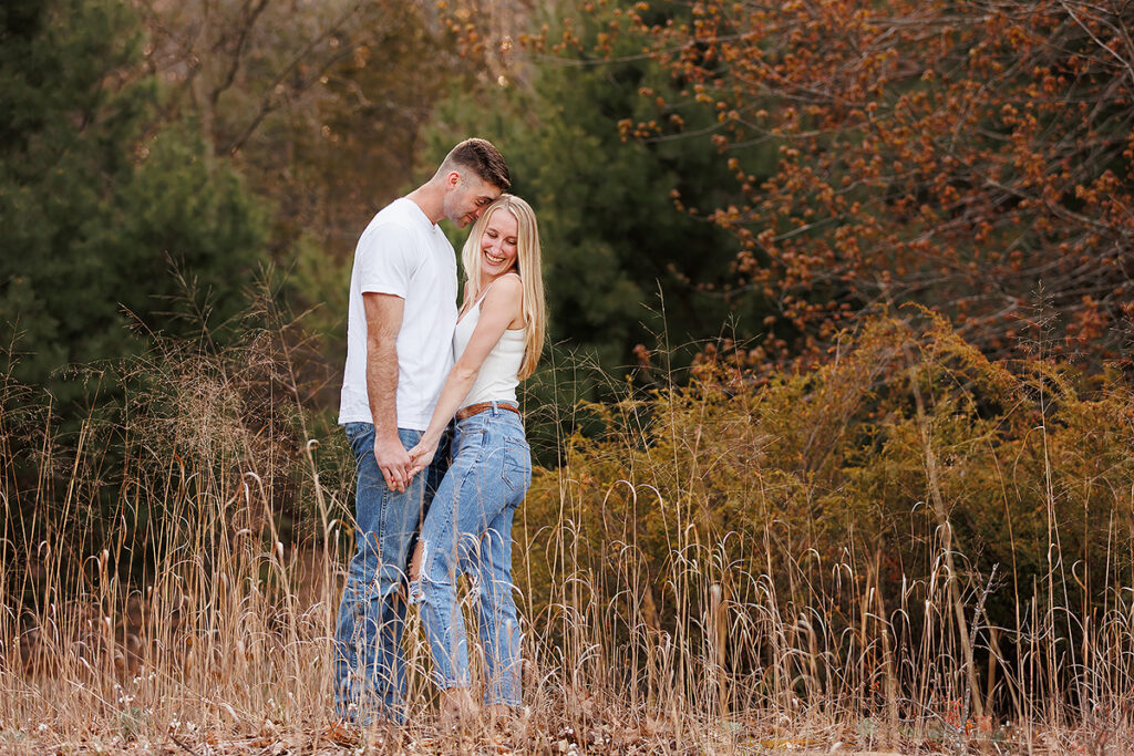 sunset engagement at Rosy Mound