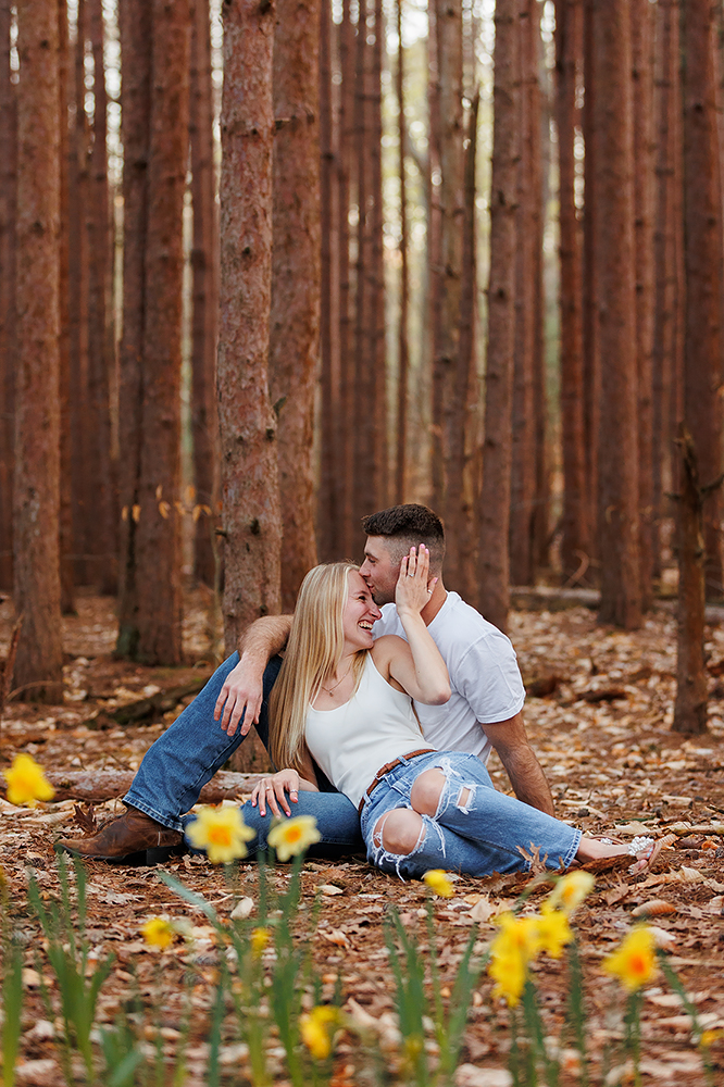 sunset engagement at Rosy Mound