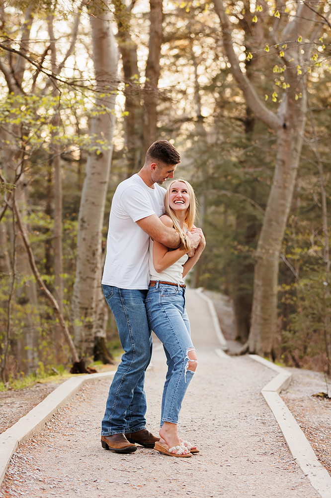 sunset engagement at Rosy Mound
