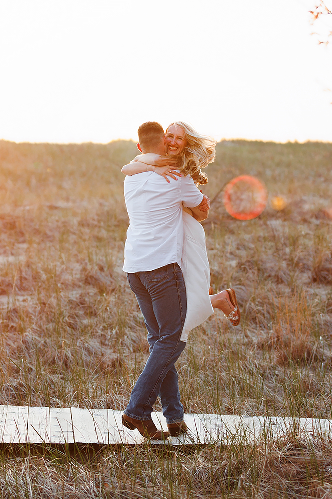 sunset engagement at Rosy Mound
