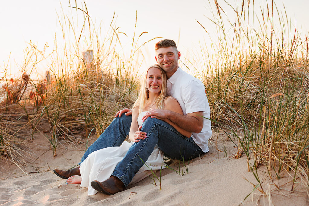 sunset engagement at Rosy Mound