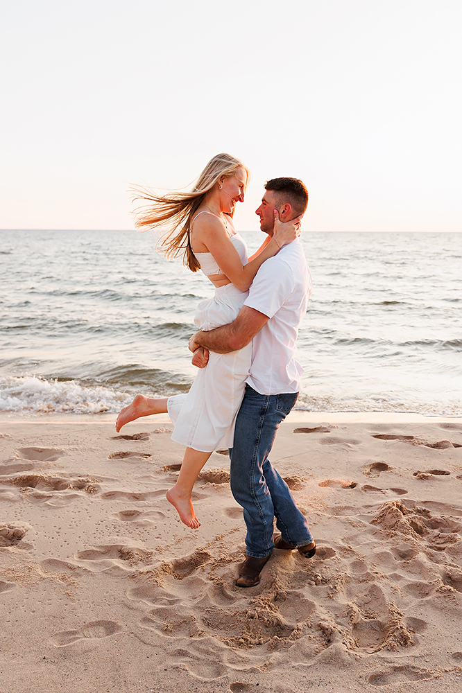 sunset engagement at Rosy Mound
