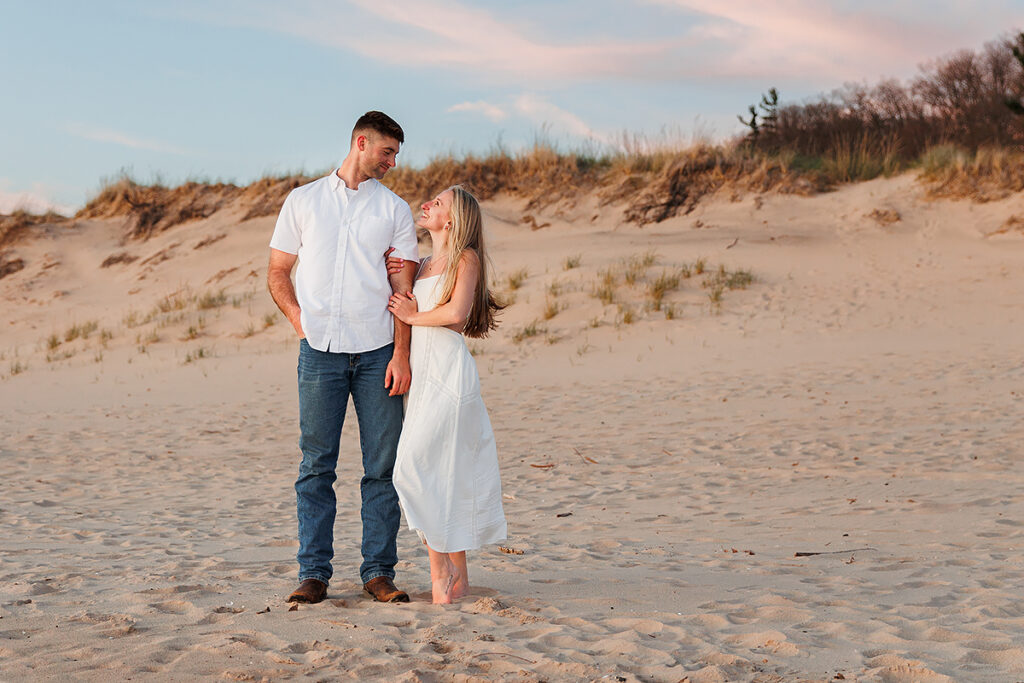sunset engagement at Rosy Mound