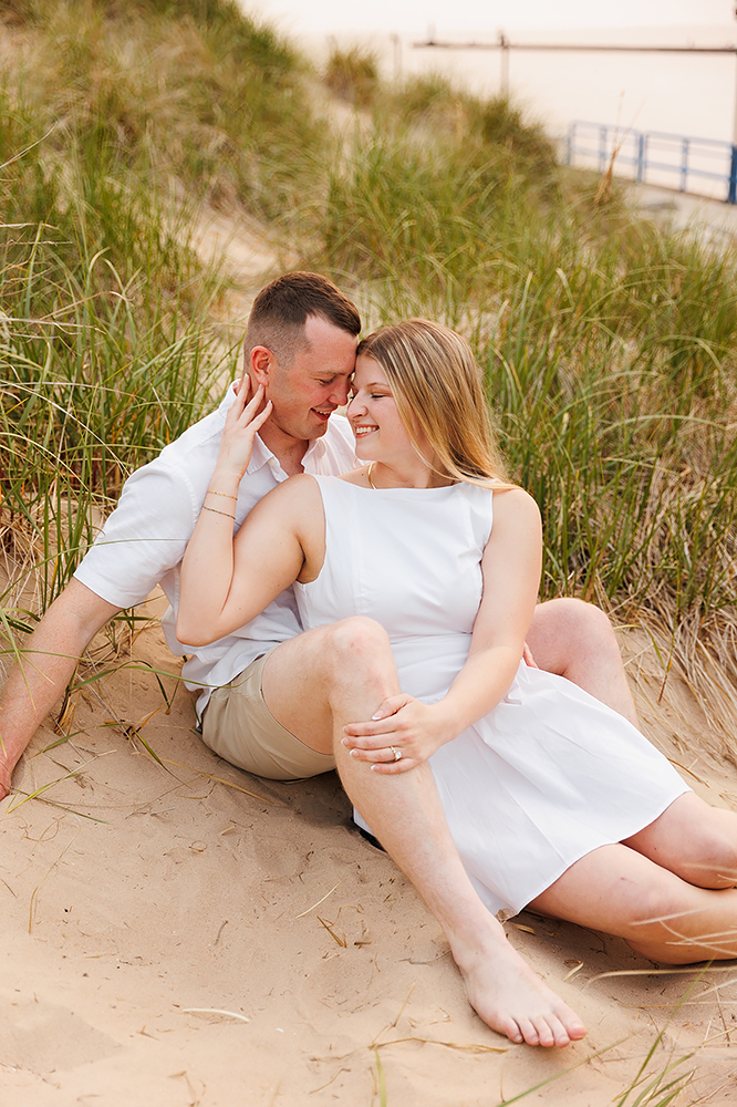 hazy Grand Haven engagement