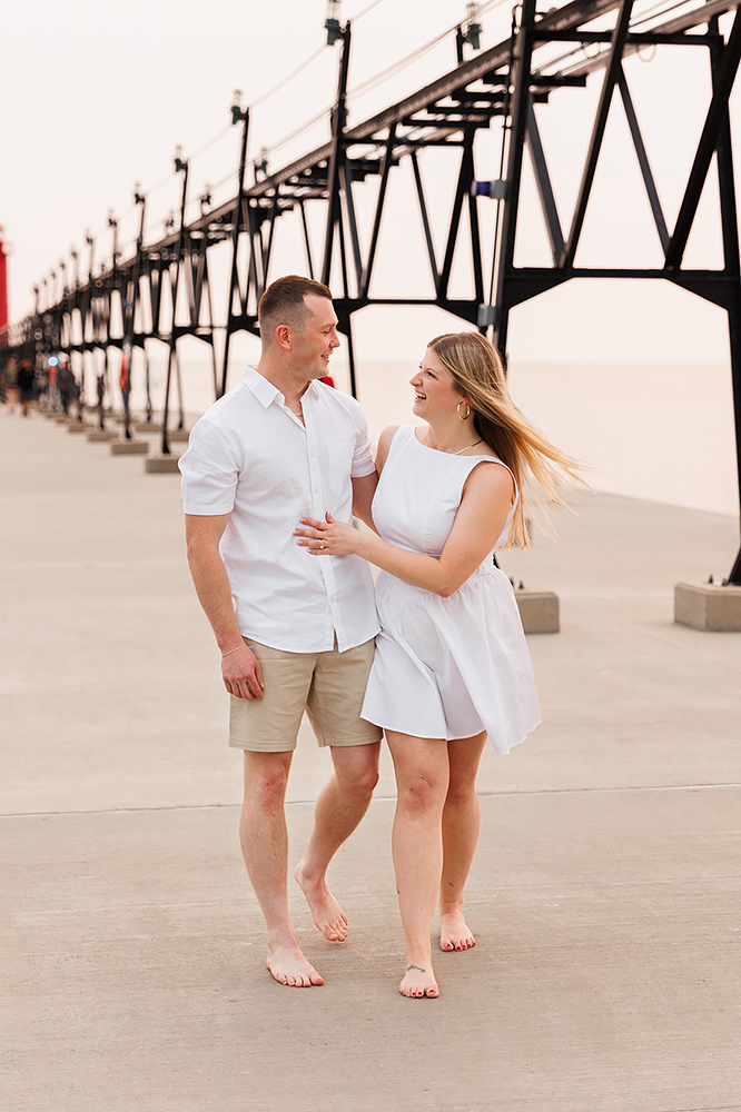 hazy Grand Haven engagement