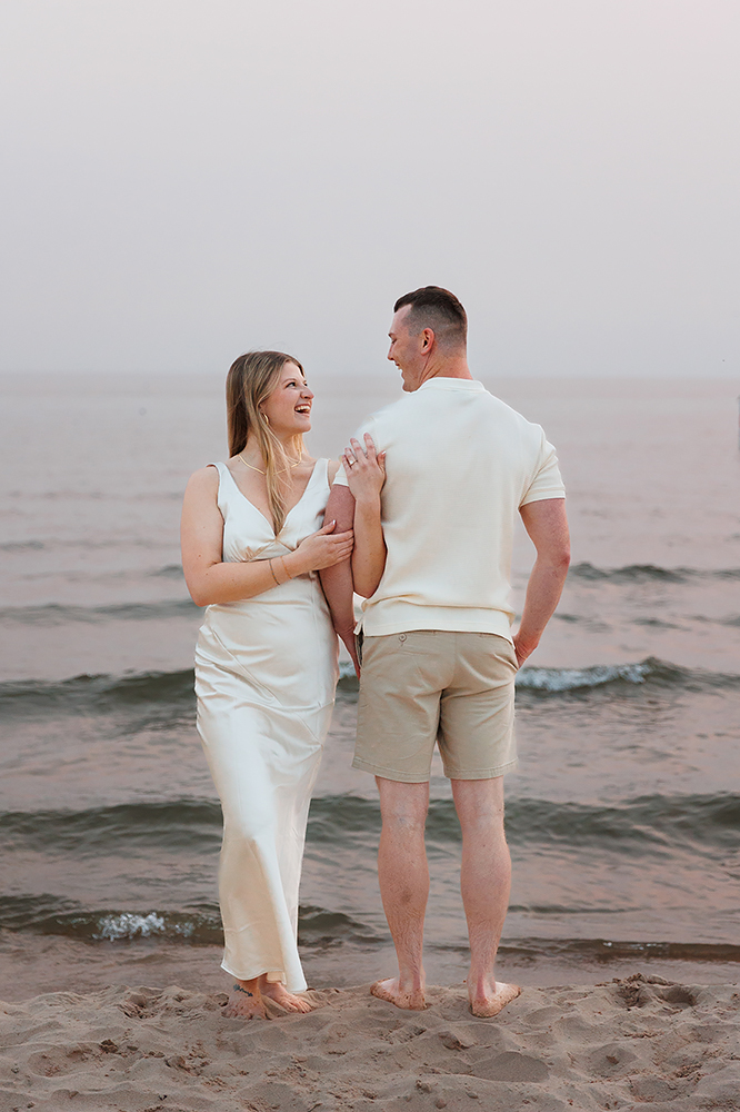 hazy Grand Haven engagement
